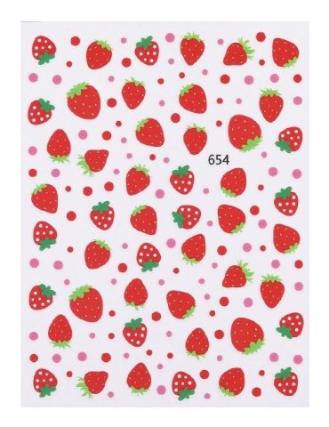 Αυτοκόλλητα Νυχιών Φράουλες 654