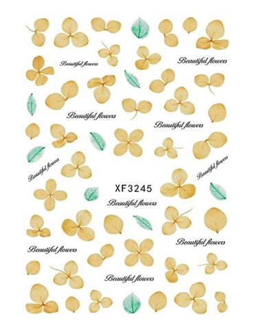 Αυτοκόλλητα Νυχιών με Κίτρινα Λουλούδια XF3245