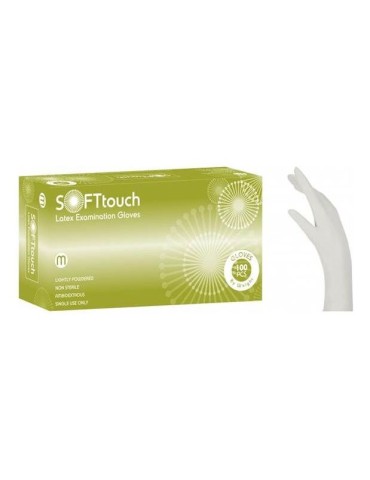 Εξεταστικά Γάντια latex Soft Touch λευκό με πούδρα Medium