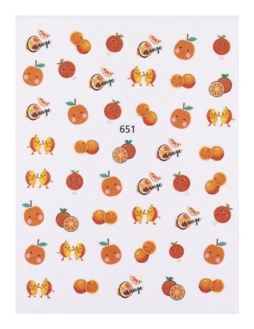 Αυτοκόλλητα Νυχιών Διάφορα Σχέδια Πορτοκάλι 651