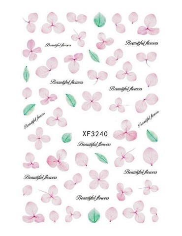 Αυτοκόλλητα Νυχιών με Ροζ Λουλούδια XF3240