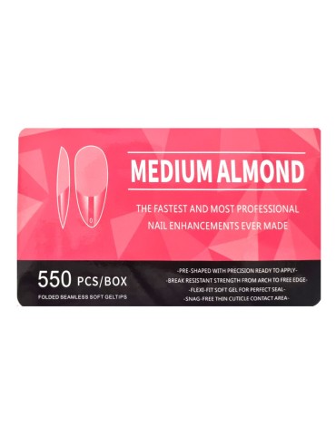 Soft Gel Tips Medium Almond 550 Τεμάχια