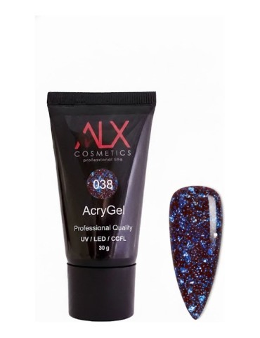 ALX Acrygel 038 Blue Flame Sparkle  30 γρ.